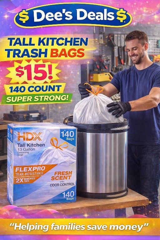 13 Gallon Trash Bags 140 Count Heavy Duty