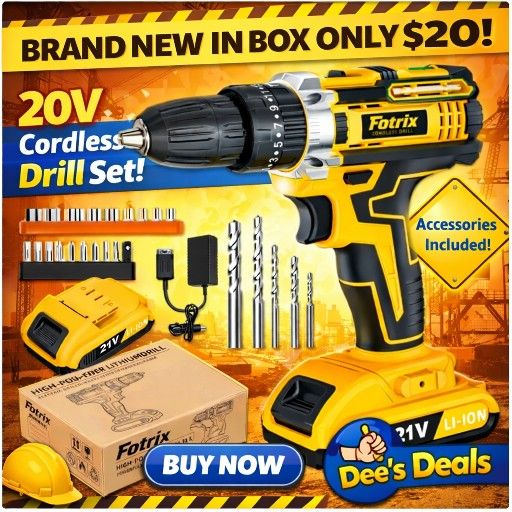 20V Powerful Cordless Drill Set - photo 2