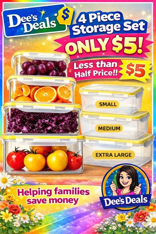 4 Piece Brand New Food Storage Sets $5