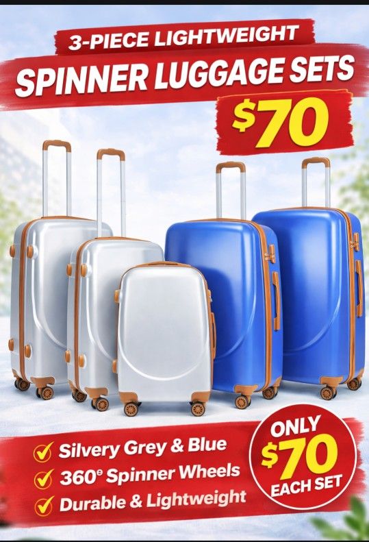 3 Piece Spinner Luggage Sets $70