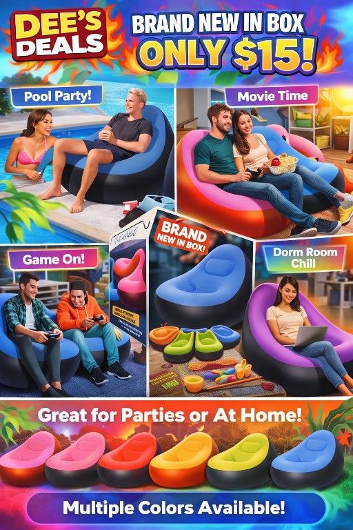 Inflatable Lounge Chair BRAND NEW IN BOX $15 - photo 2