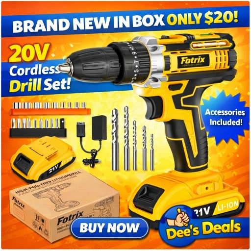 20V Power Cordless Drill Set With Accessories - photo 2