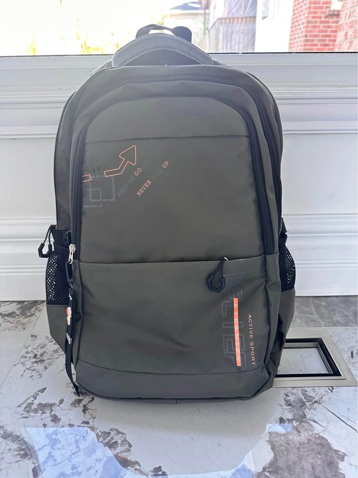 Large Olive Green Multi-Compartment Tech Backpack - Like New