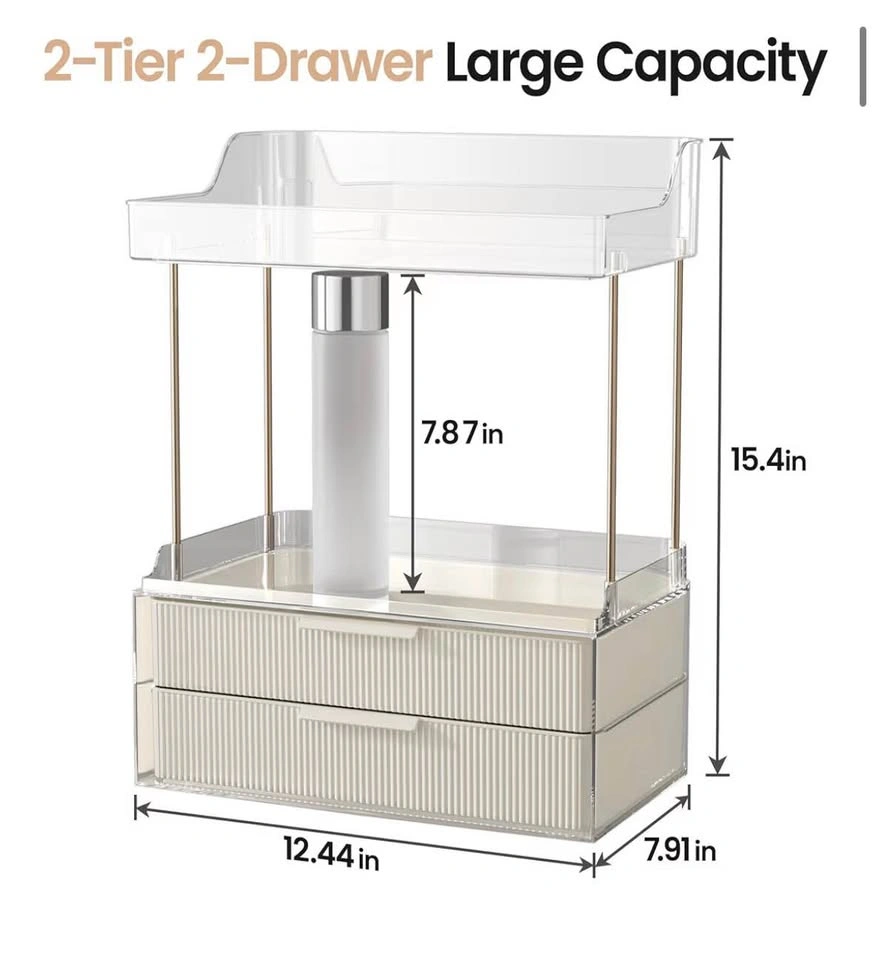 Delamu 2-Tier Bathroom Organizer with Drawers - photo 2