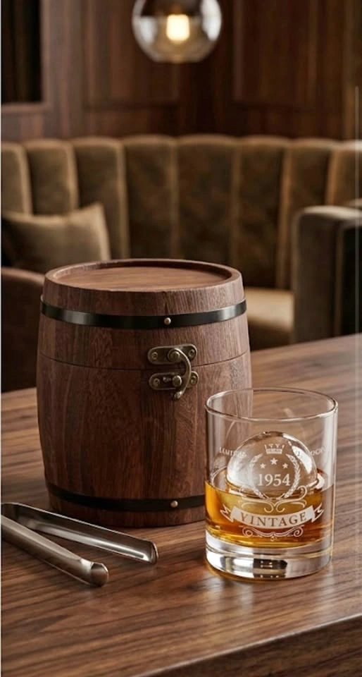 ✨ Gift idea ✨ Vintage Whiskey Glass Set - 12oz Barrel Case