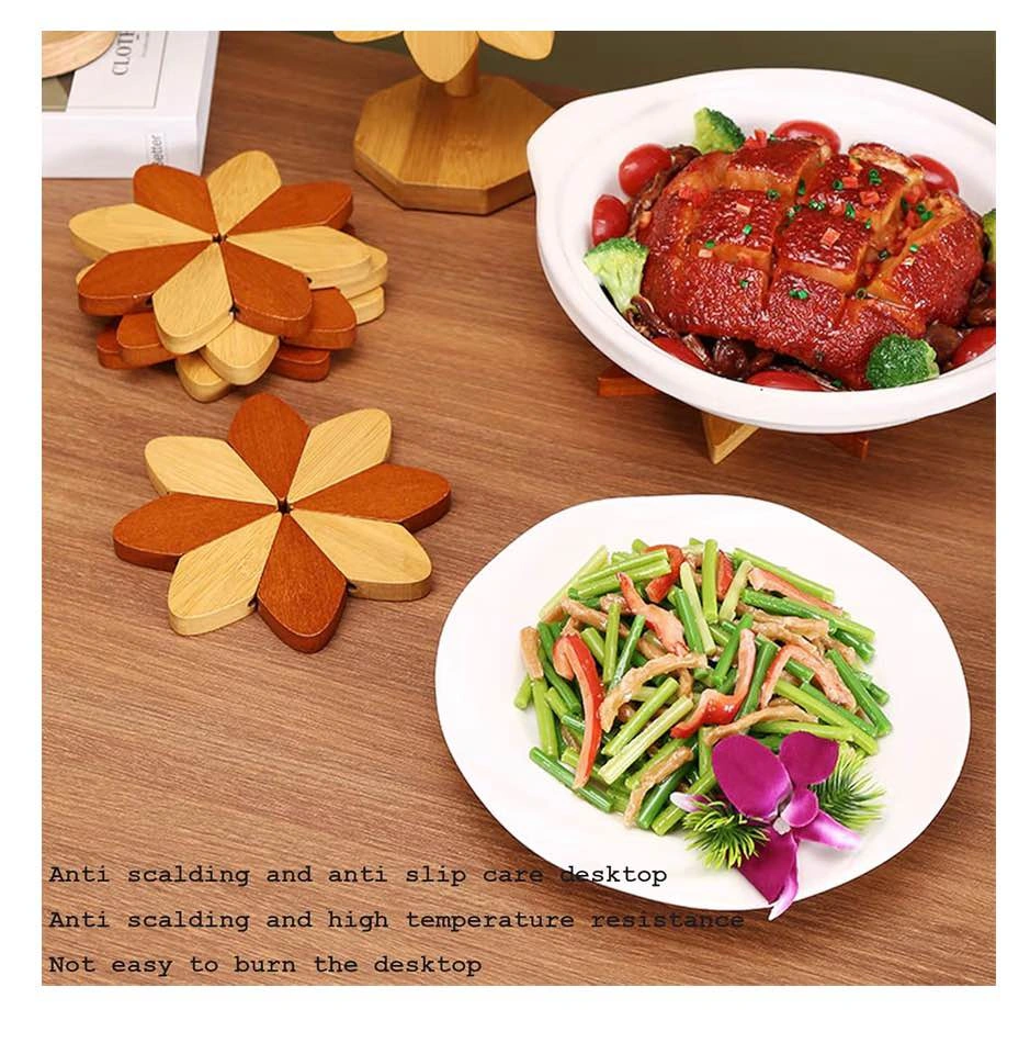 Eco-Friendly Bamboo Windmill Trivet & Coaster Set - 5 Piece - photo 5