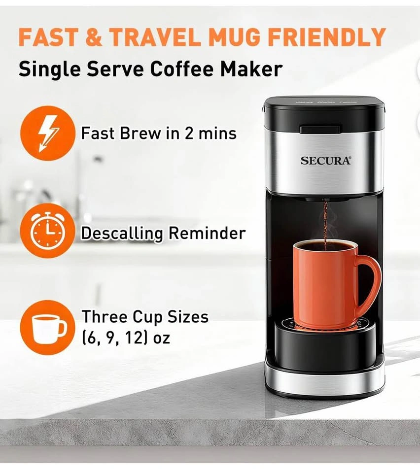 Secura Single Serve Coffee Maker - K-Cup & Ground Coffee - photo 4