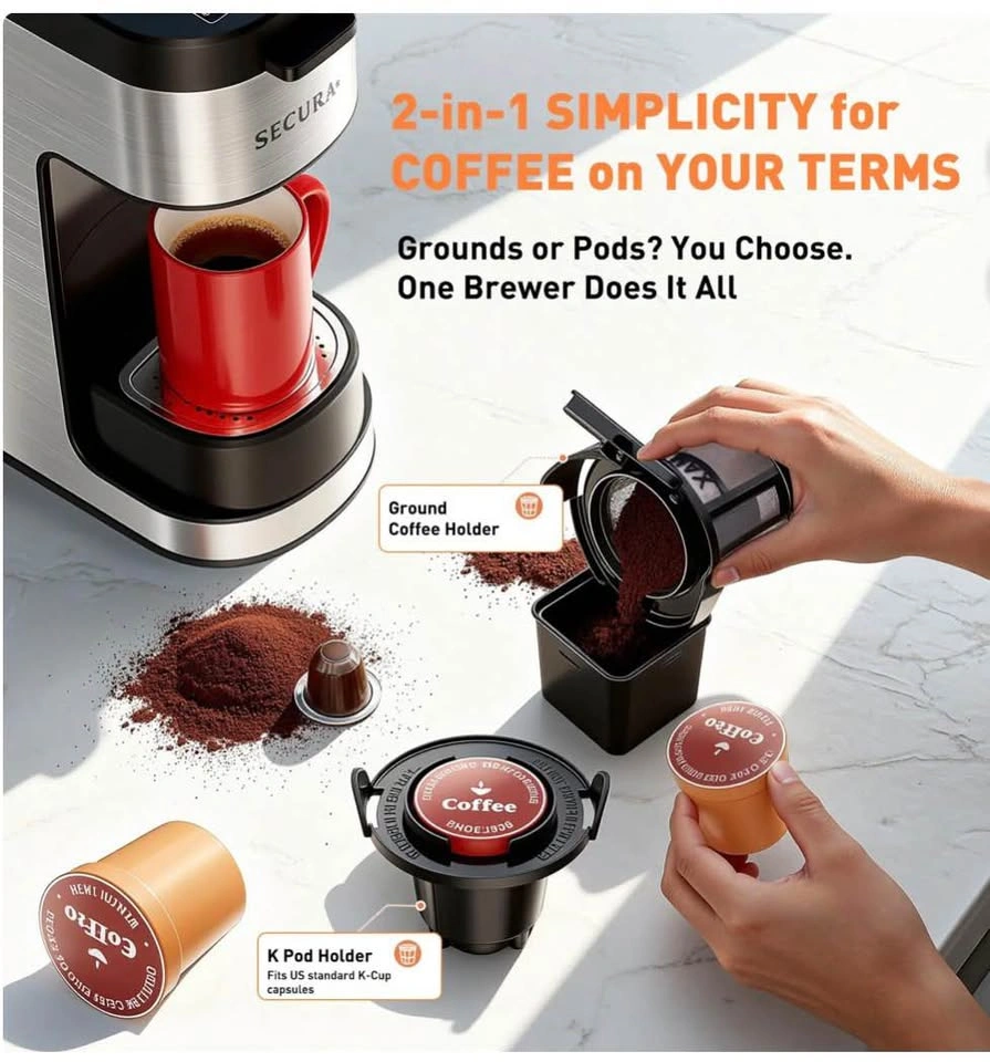 Secura Single Serve Coffee Maker - K-Cup & Ground Coffee - photo 5