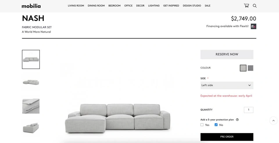 Mobilia Nash Gray Fabric Modular Sofa Sectional - photo 2