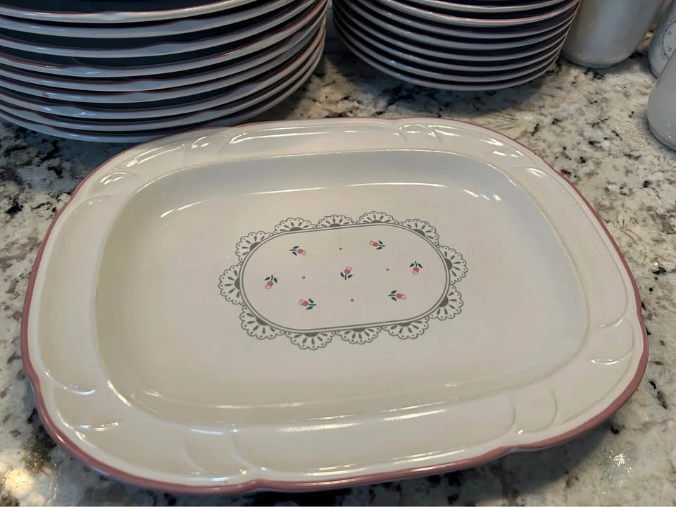 Vintage Rose Dinnerware Set - Plates, Mugs, Platter - photo 2