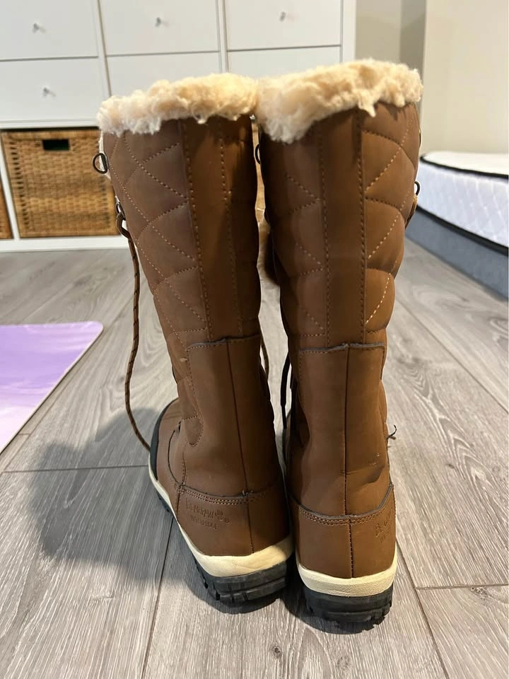 BEARPAW waterproof fur lined brown winter boots size 5 - photo 3