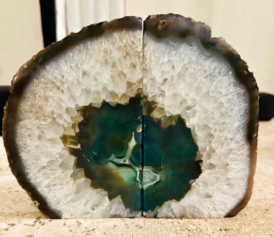 Natural Agate Geode Pair Bookends