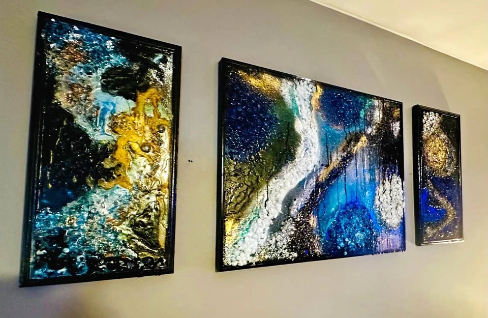 Custom Abstract Framed Wall Art - 3-Panel Set