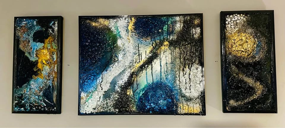 Custom Abstract Framed Wall Art - 3-Panel Set - photo 2