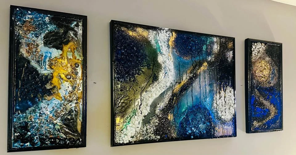 Custom Abstract Framed Wall Art - 3-Panel Set - photo 4