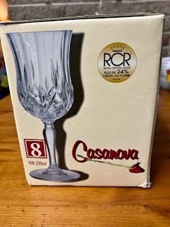 Royal Crystal Rock Opera Wine Goblets Set of 8