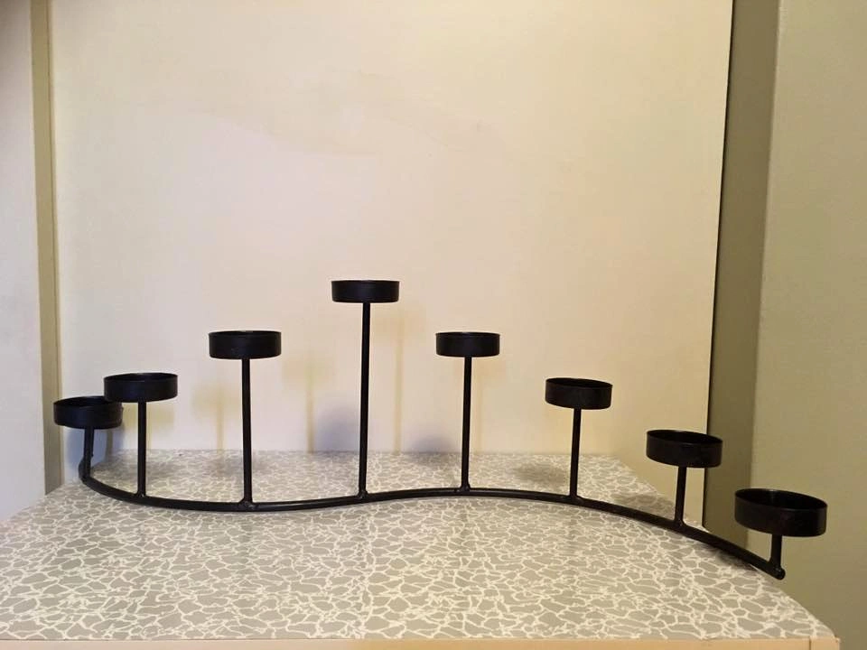 Tiered Wrought Iron 8 tea light candle holder McCowan/Lawrence