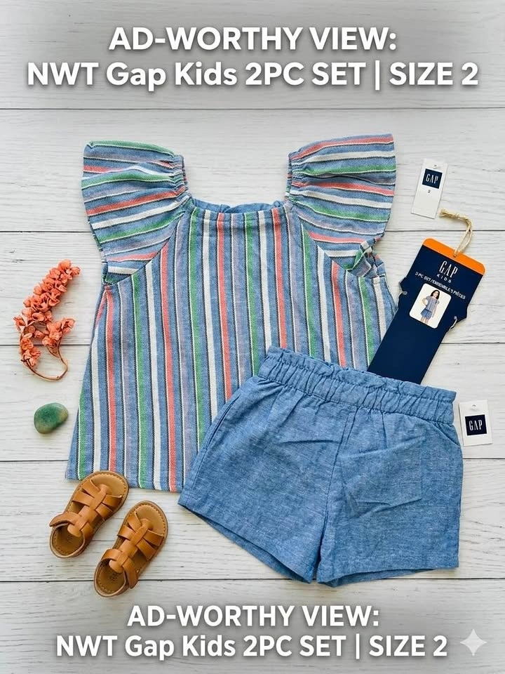 Adorable Gap Kids Striped Outfit | 100% Cotton | NWT | Size 2