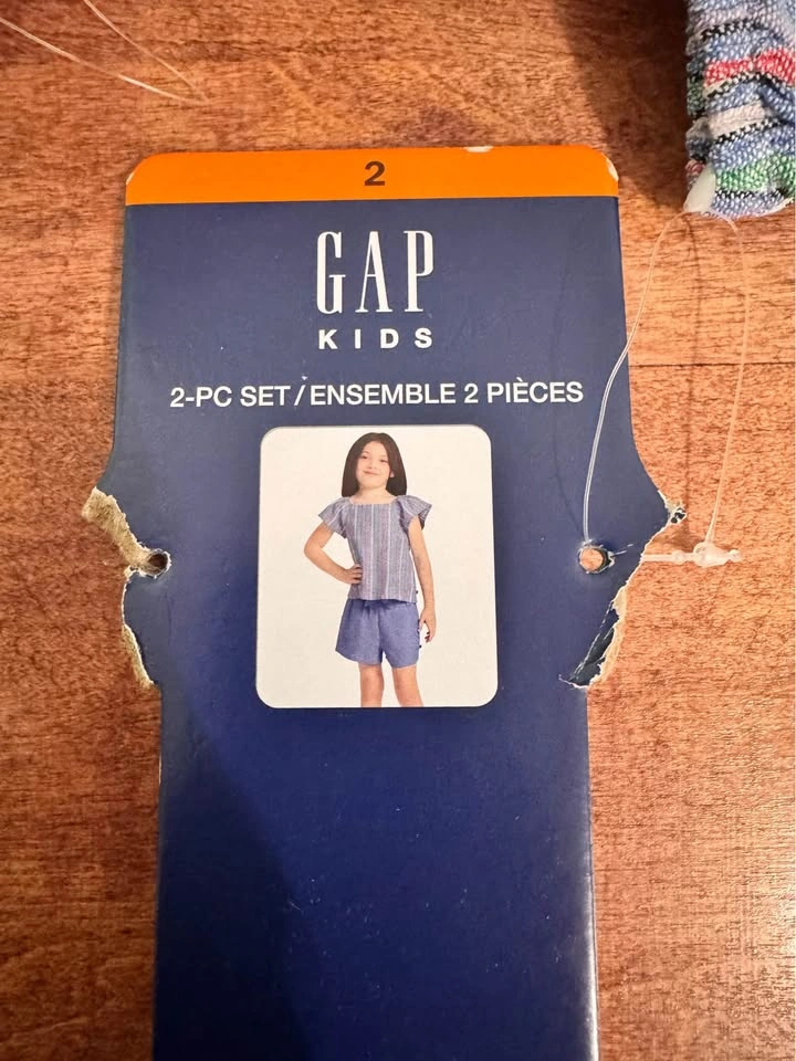 Adorable Gap Kids Striped Outfit | 100% Cotton | NWT | Size 2 - photo 2