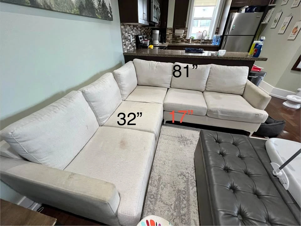 FREE Off-white / beige sectional couch