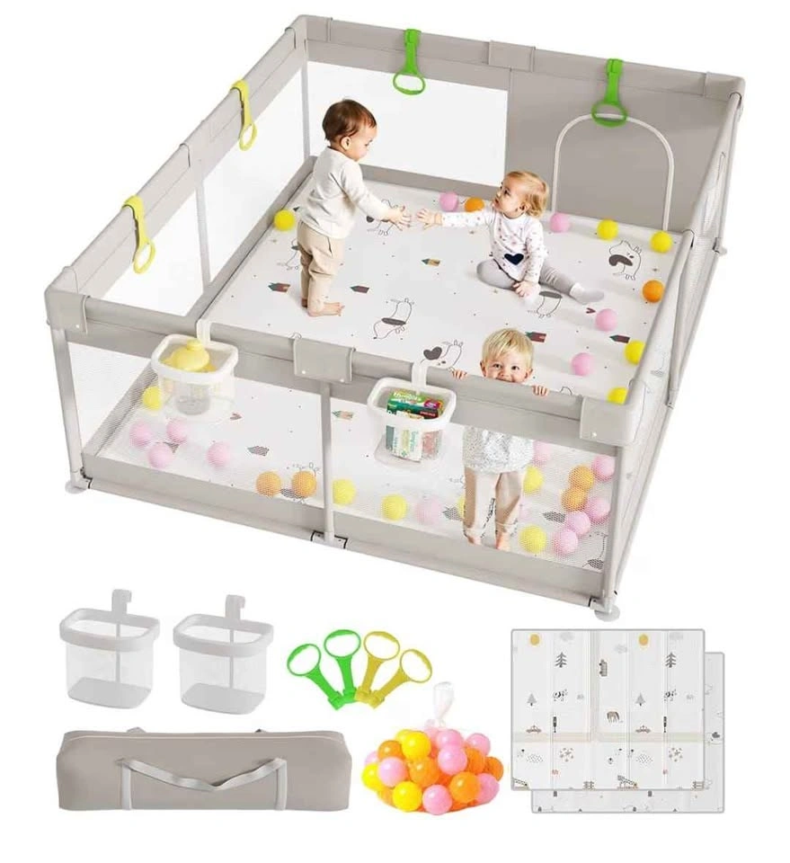 Large Safe Baby Playpen - 59x71inch Extra Large Play Pen with Ma - photo 4