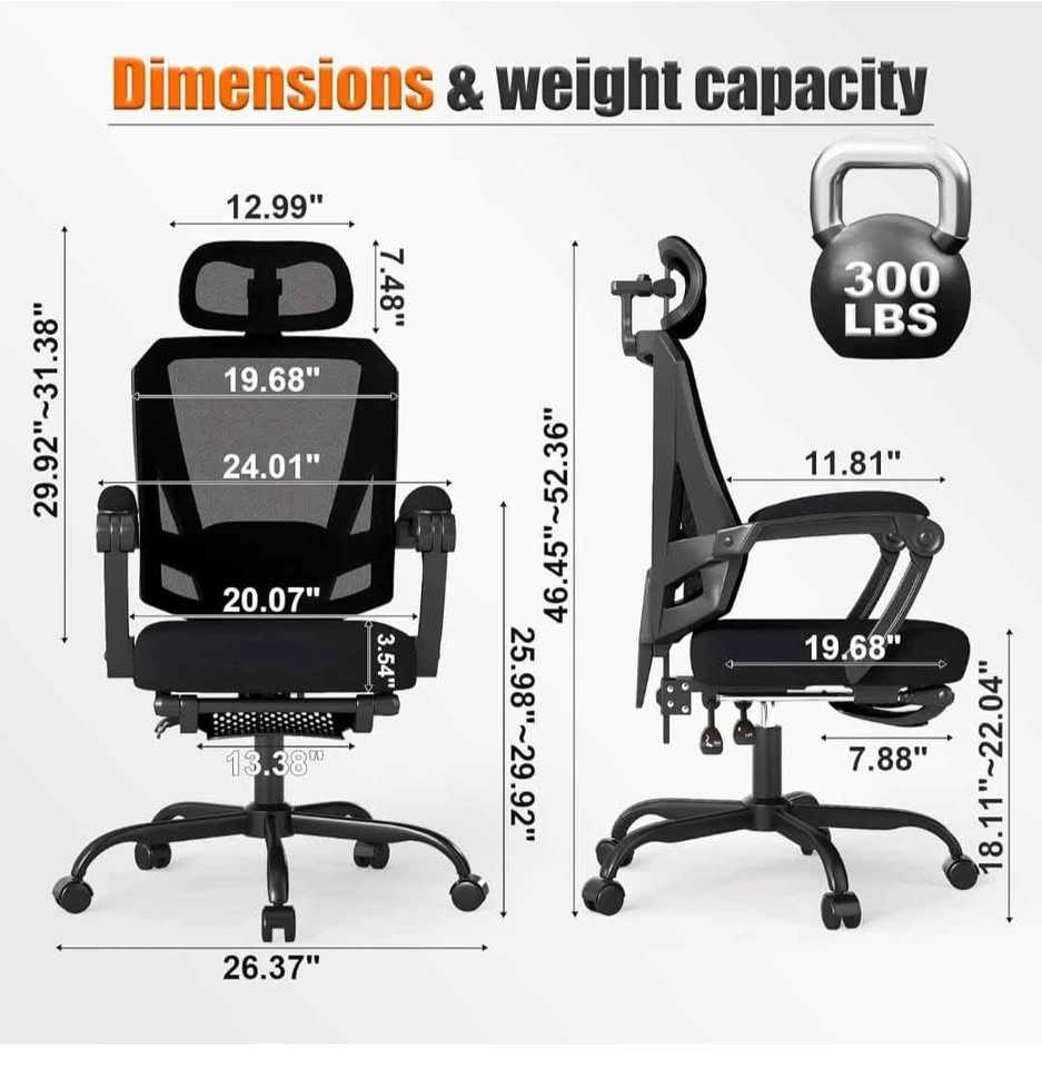 Ergonomic Office Chair with Footrest - photo 3