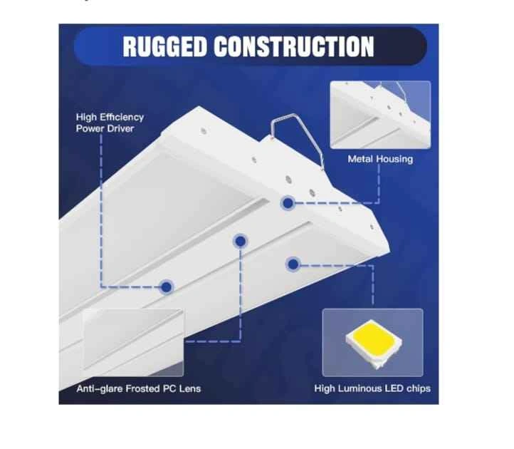 LED Linear Shop Lights 200/150/100W, 30000LM, 4-Pack - photo 4