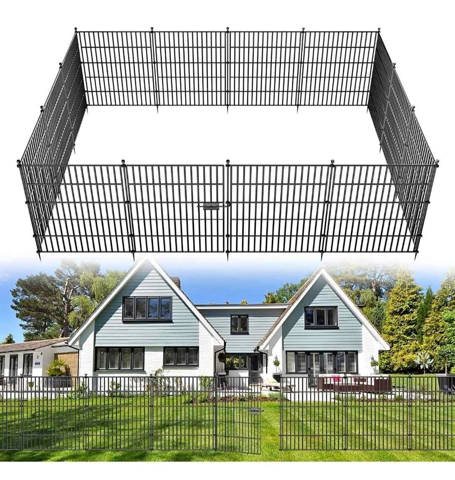 15 Panel Garden Fence w/ Gate - 32"H x 35.4ft