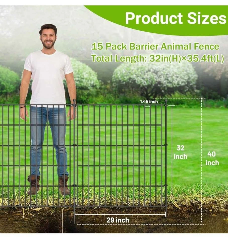 15 Panel Garden Fence w/ Gate - 32"H x 35.4ft - photo 4