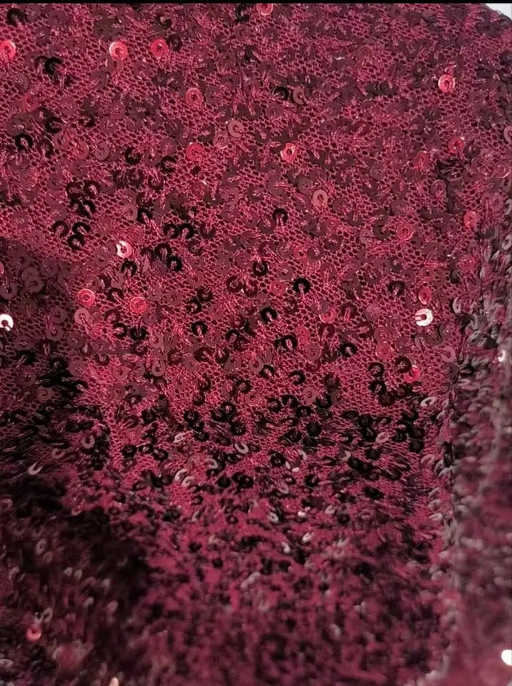 Burgundy Sequin Tiered Mermaid Gown - photo 4