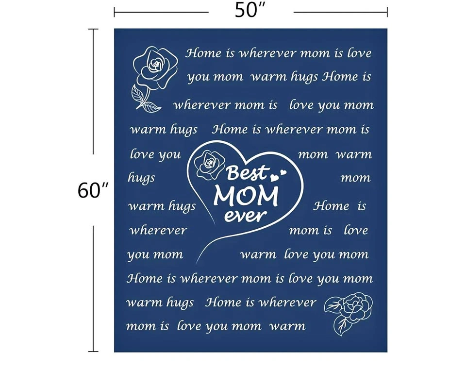 New Best Mom Ever 50 x 60 Throw Blanket Blue