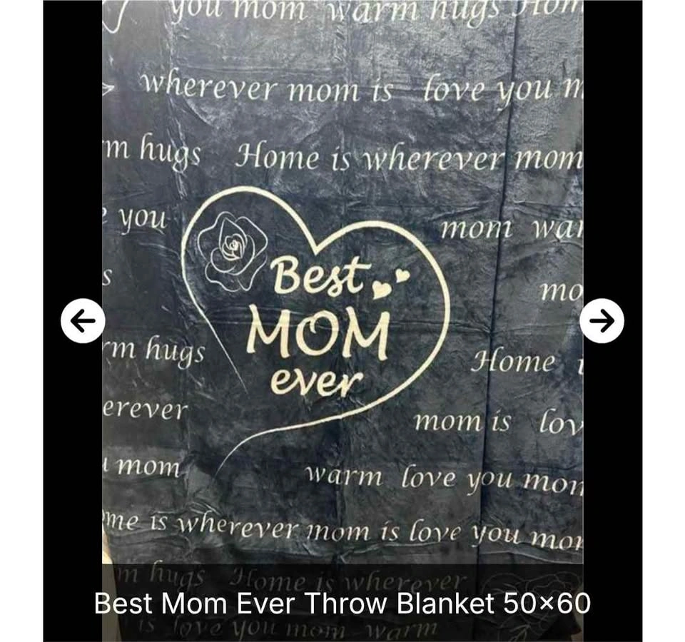 New Best Mom Ever 50 x 60 Throw Blanket Blue - photo 2