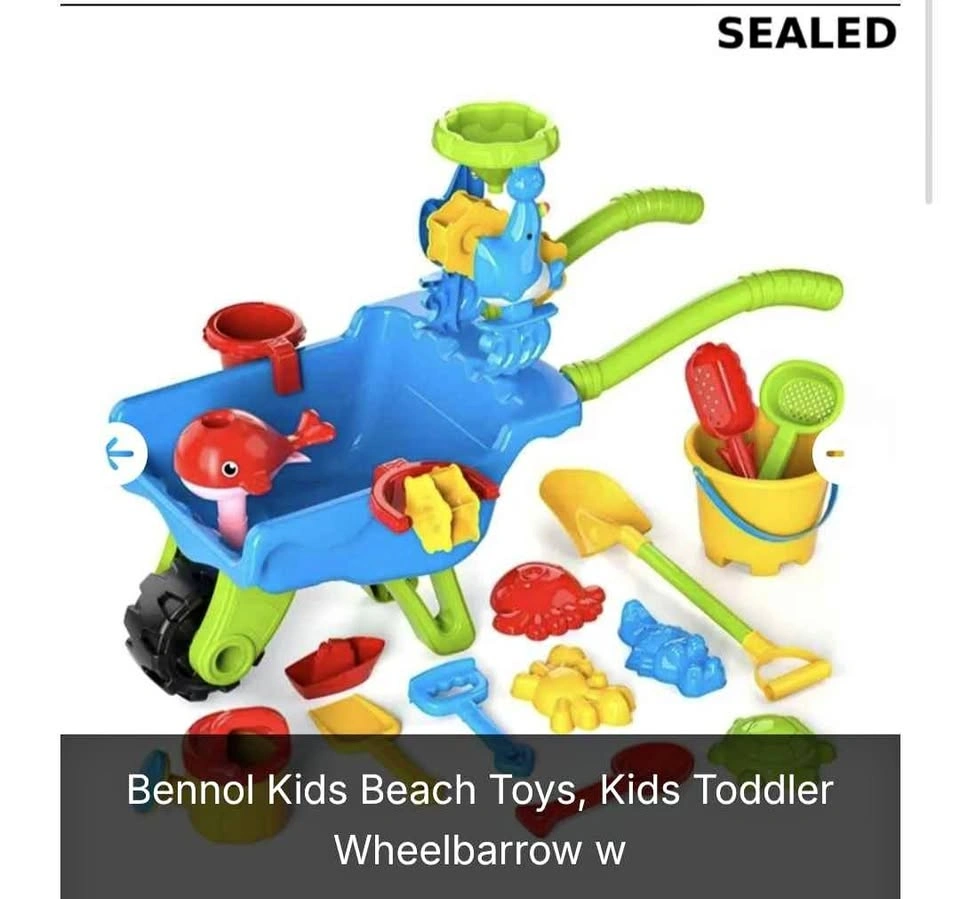 New Bennol Kids Colorful Wheelbarrow Beach Toy Set
