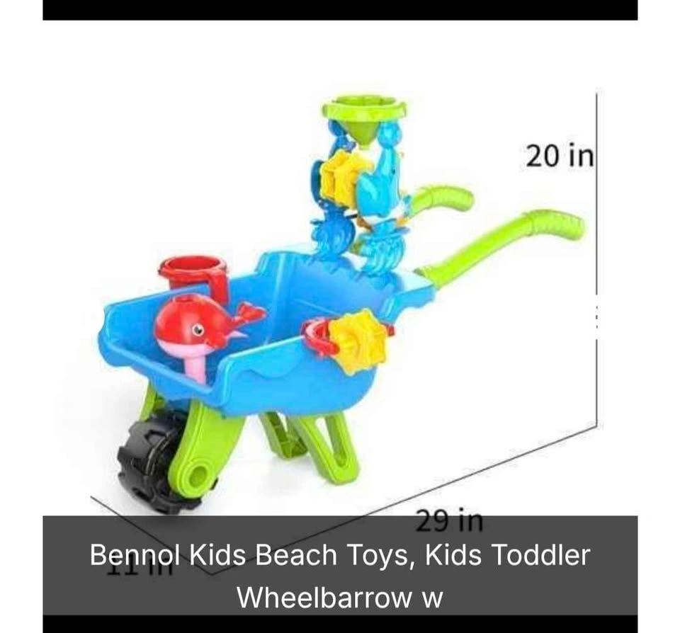 New Bennol Kids Colorful Wheelbarrow Beach Toy Set - photo 2
