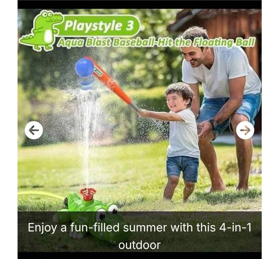 New Outdoor Crocodile Sprinkler 4 in 1 Water Toy Set - photo 3