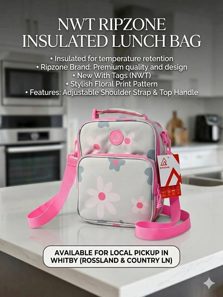 NWT Ripzone Girls Insulated Lunch Bag - Floral Pattern