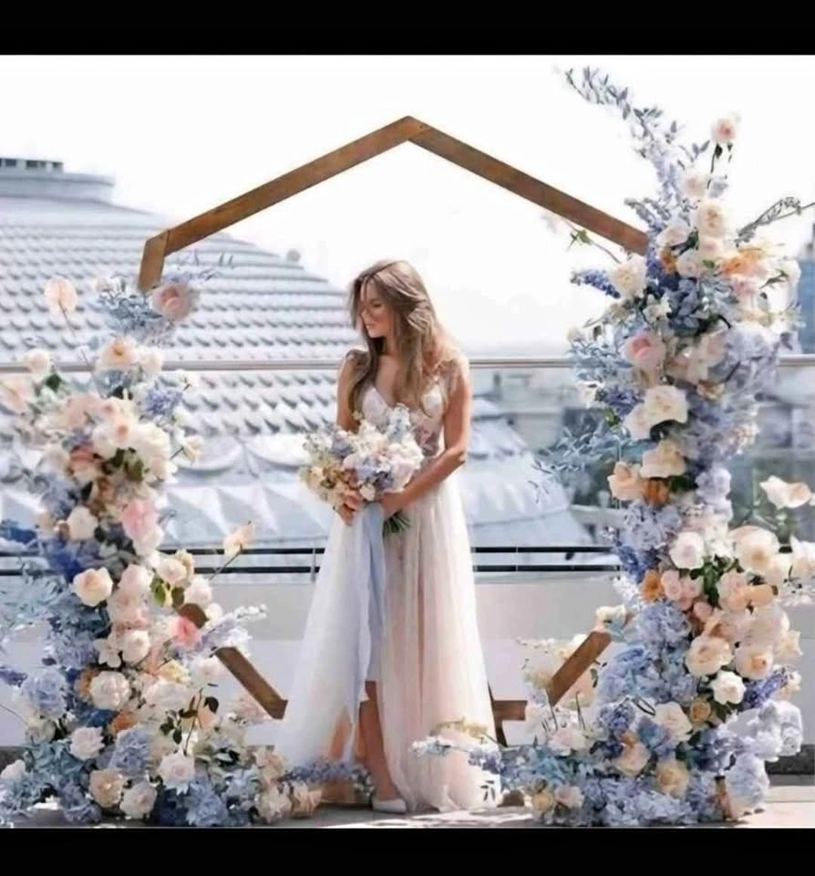 New TIGERSHOW Wooden Heptagonal Wedding Arch 7.2-foot