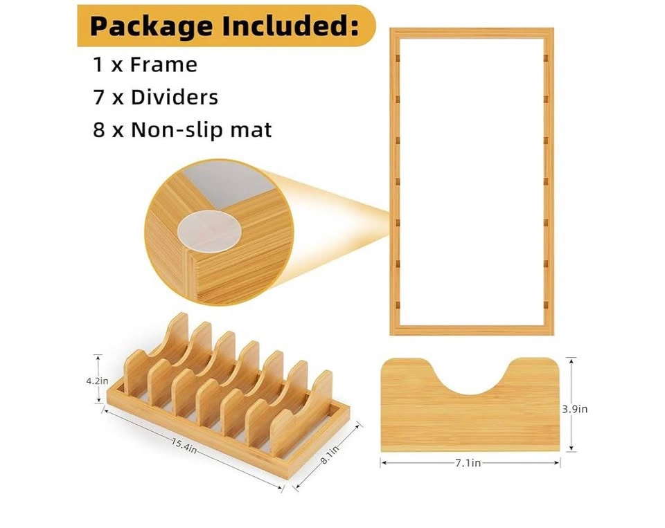 Declutter Your Kitchen! 🍳 Bamboo Pot Lid & Pan Organizer - photo 4