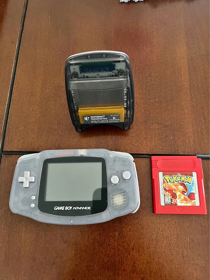Game Boy Advance + Pokémon Red + N64 Transfer Pak Bundle