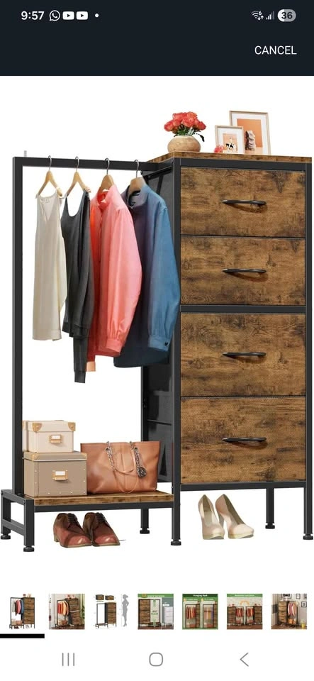 Dresser with Hanging Rack