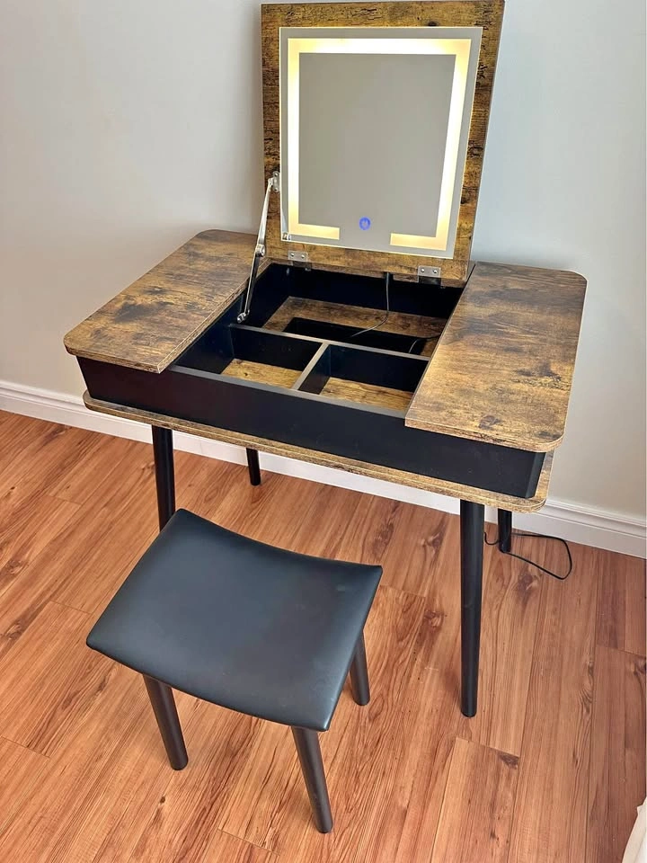 CHARMAID Vanity Desk with Lighted Mirror