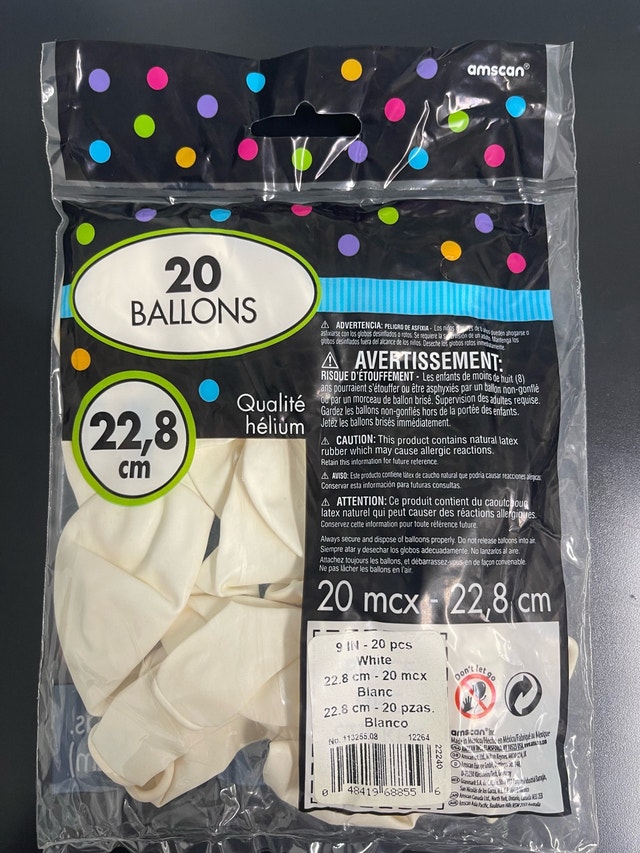 White 9 inch Latex Balloons - 500 Units - photo 5