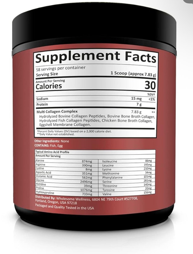 Wholesome Wellness Multi Collagen Protein Powder Hydrolyzed 16oz - photo 3