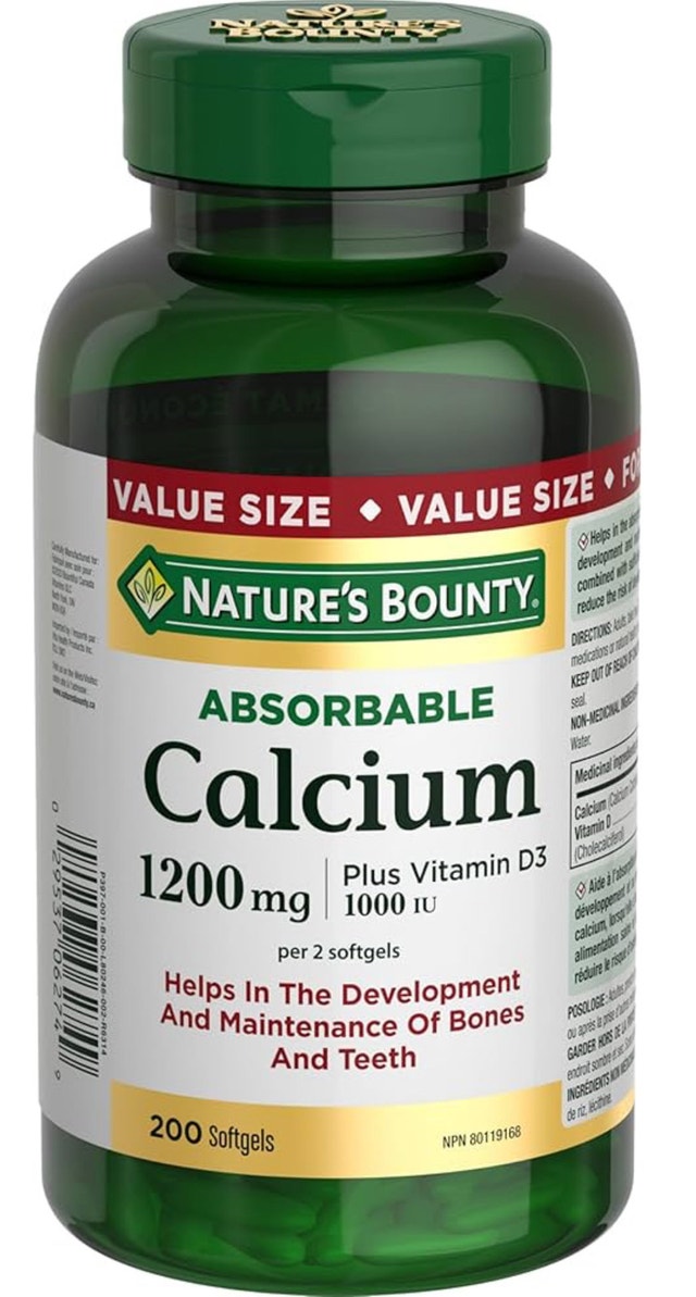 Nature's Bounty Calcium + D3 Softgels (20 Count)