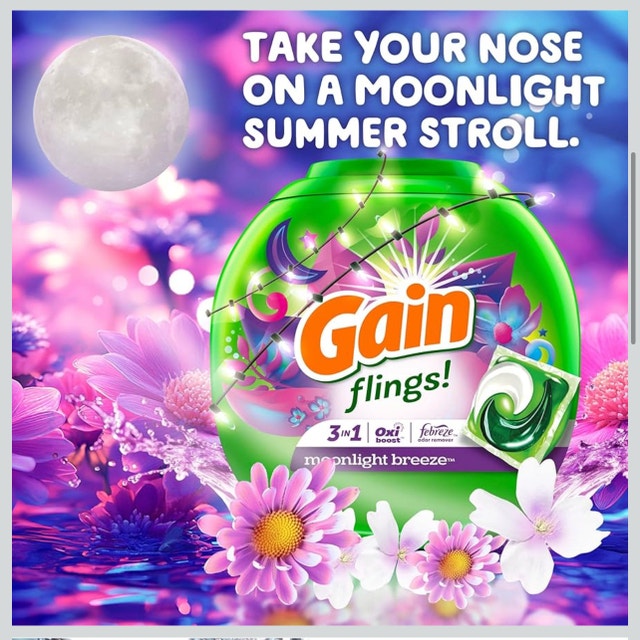 Gain Flings Laundry Detergent Pacs, Moonlight Breeze Scent - photo 4
