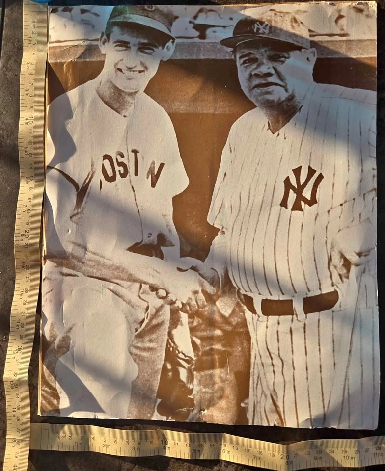 HOF MLB (1943) Ted Williams & Babe Ruth Print