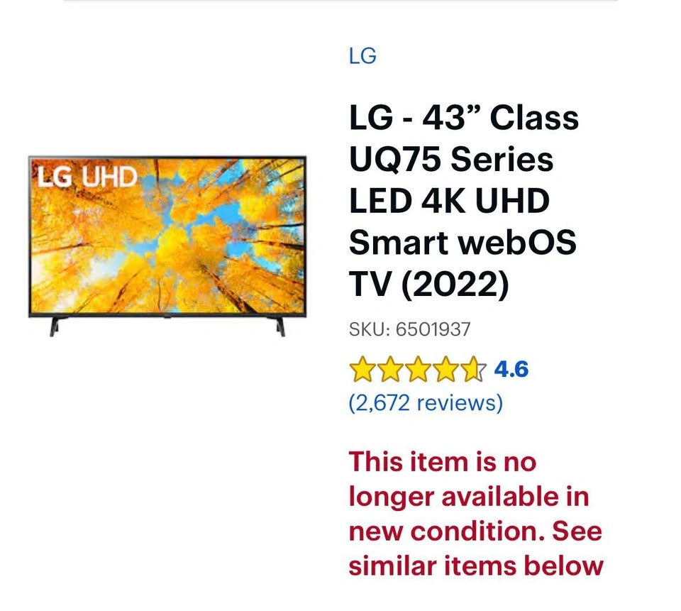 LG 43” 4K UHD Smart TV - photo 2