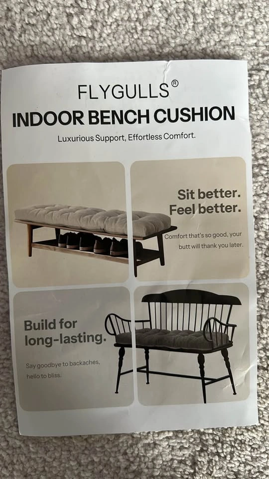New FLYGULLS Indoor/Outdoor Bench Cushion 42"x18" - photo 3