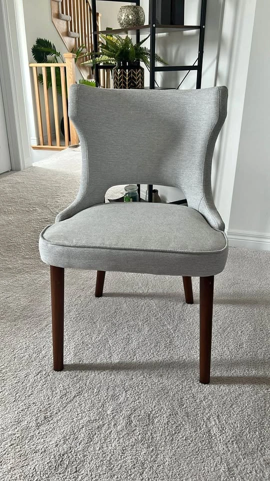 New Chairs - Light Grey Fabric & Solid Wood Legs