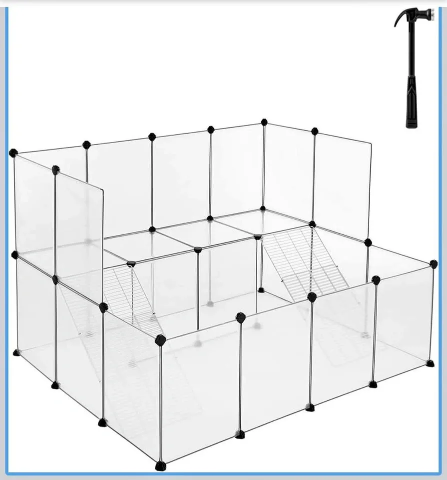 New-Guinea Pig Playpen with Ramp, Rabbit Cage, Hamster Fence